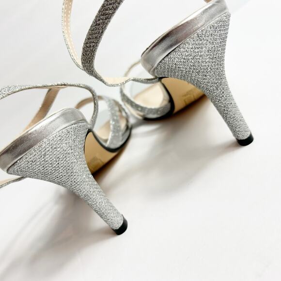 TOUCH UPS BY BENJAMIN WALK IVY SANDAL SILVER METALLIC WOMEN HEELS SIZE 7.5 NEW - Picture 10 of 11